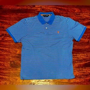 Polo Golf Ralph Lauren Shirt Mens Size Large Blue Performance Pro Fit Striped